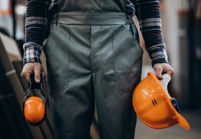 young-male-handyman-with-safety-earphones young-male-handyman-with-safety-earphones